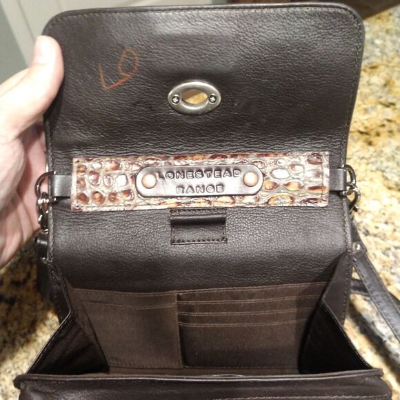 Lonestead Range Genuine Embossed Leather Cowhide Western Crossbody Bag Purse - Picture 8 of 16